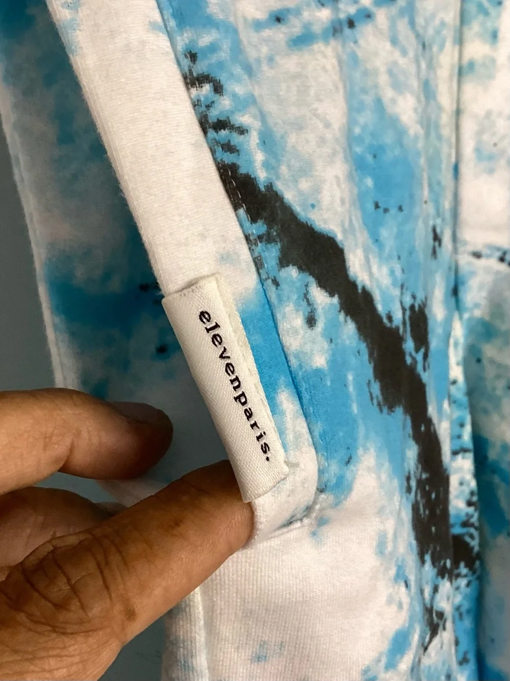 Eleven Paris Blue & Black Tie-Dye Graphic Pullover Sweatshirt & Short Set 12 y o